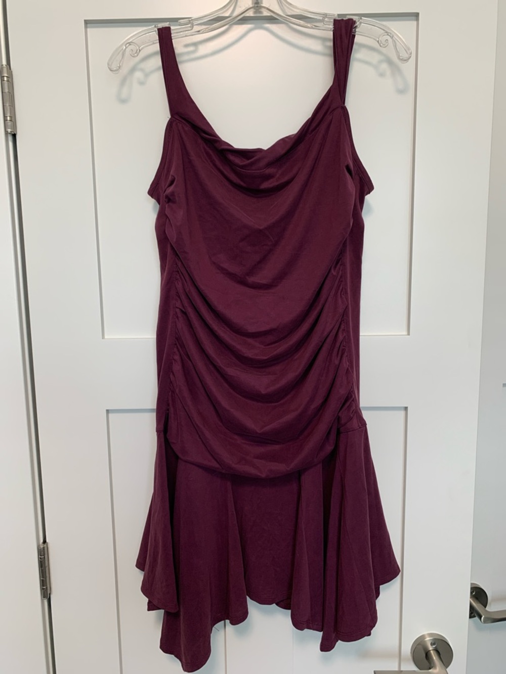 Anthropologie Draped Wine-Red Mini Dress